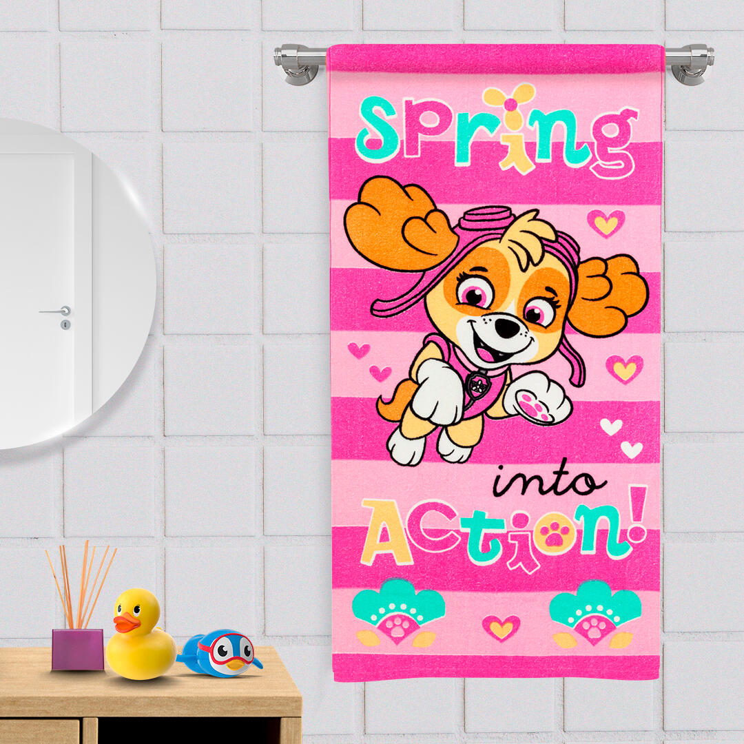  TOALLA INFANTIL 320 GRAMOS SKY SPRING ACTION FONDO ROSADO 