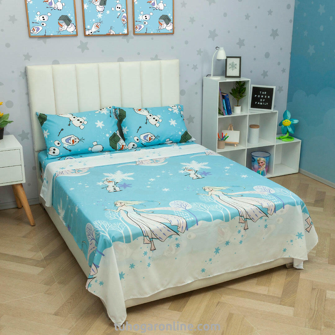 JUEGO DE SÁBANAS CAMA SEMIDOBLE  DISNEY FROZEN 