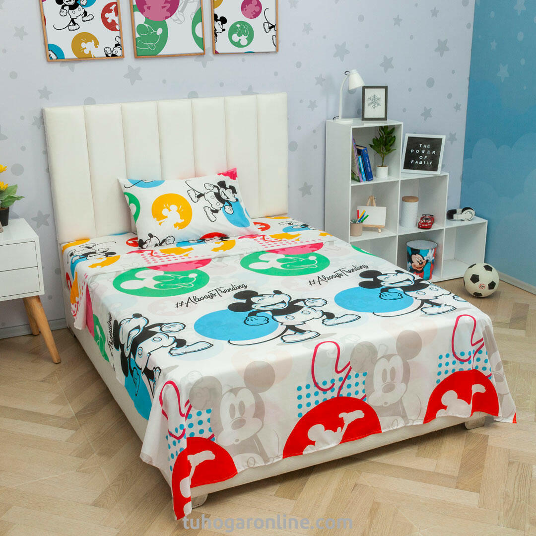 JUEGOS DE SÁBANAS CAMA SENCILLA DISNEY MICKEY MOUSE  