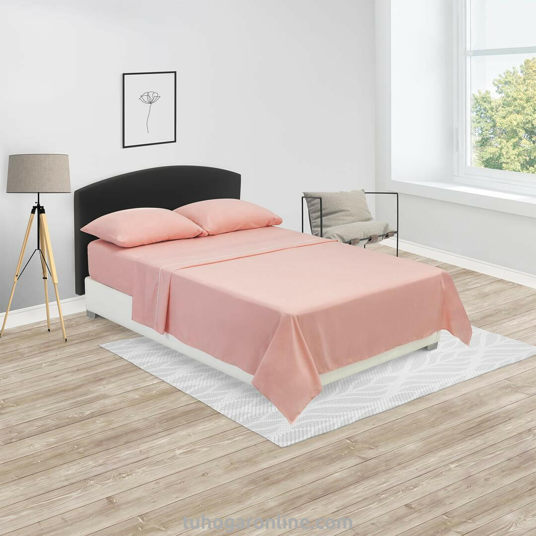 44Juego De Sábanas Línea Básicos Rosado Claro 