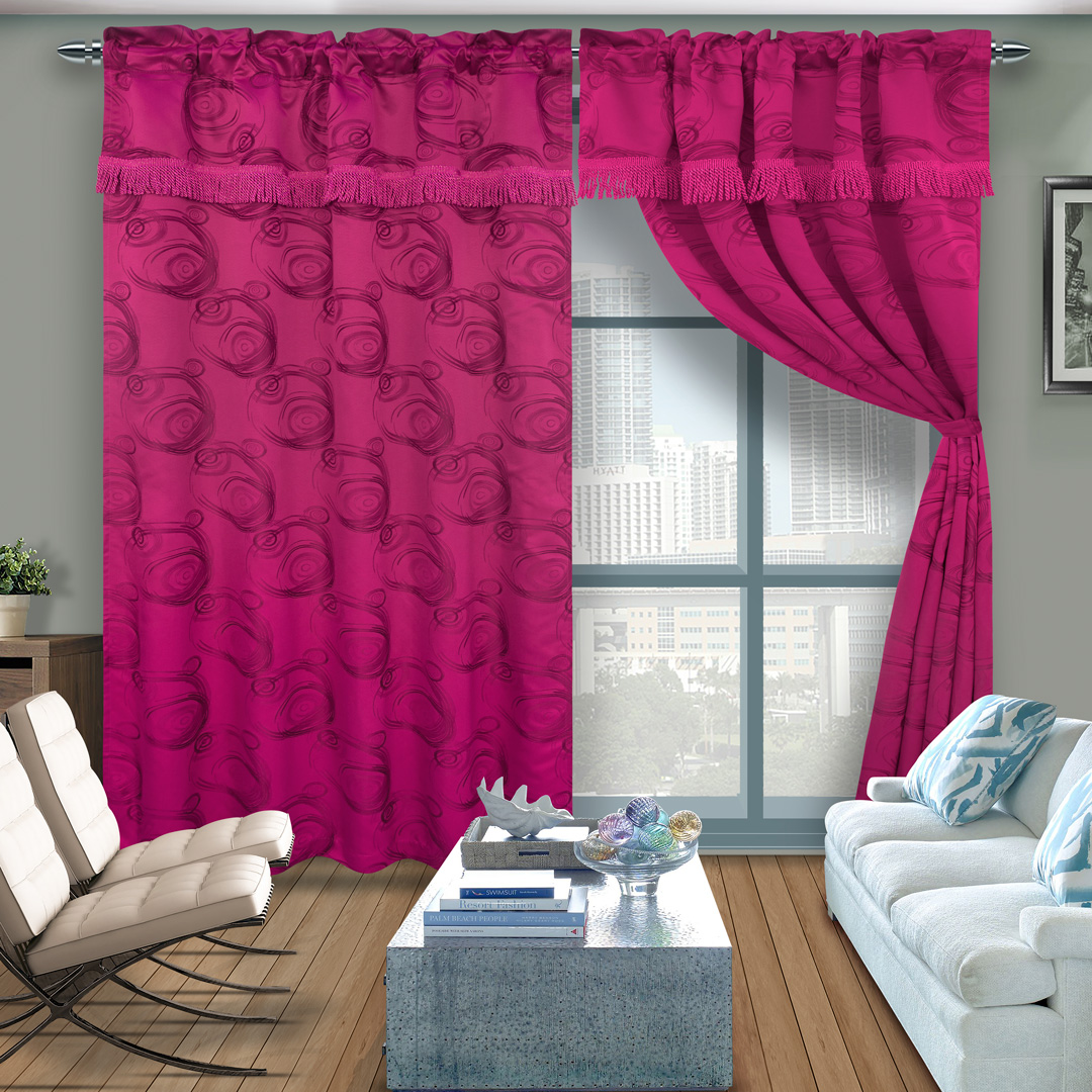 44Cortina Fleco Grueso  Fucsia