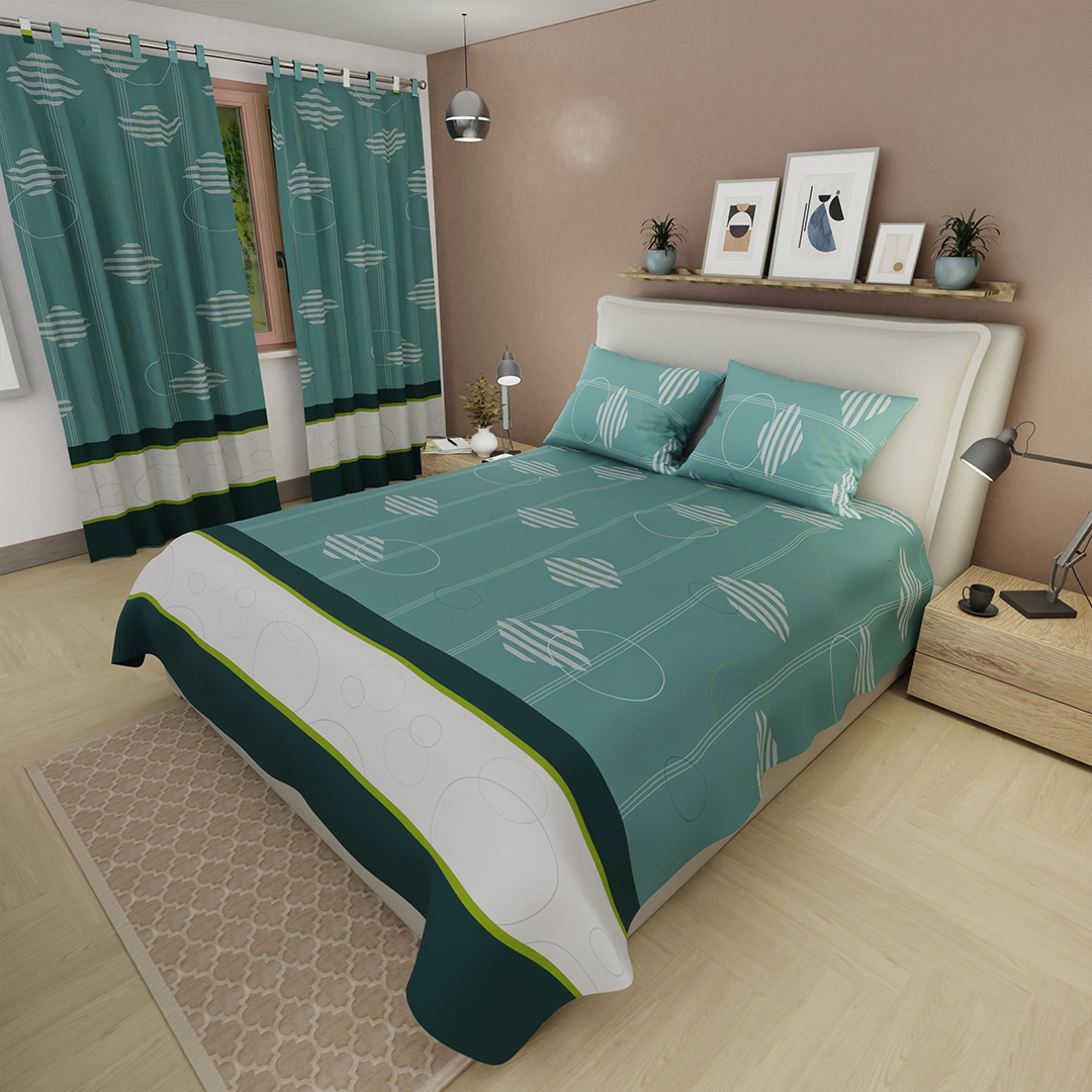 44Juego de Sábanas Microfibra Suavizada  Simbiosis Verde