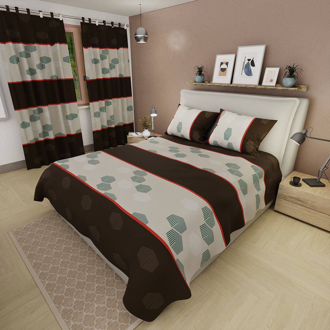 44Juego de Sábanas Microfibra Suavizada GeoComfort Amarillo y Café