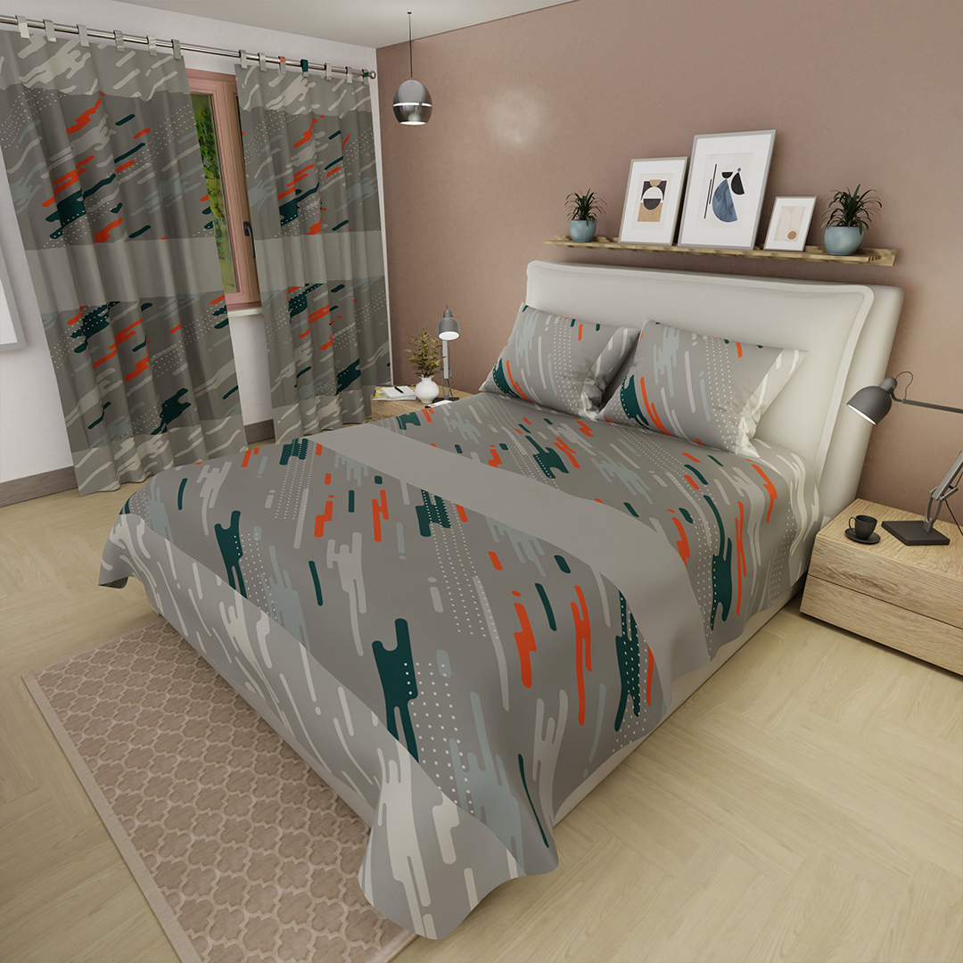 44Juego de Sábanas Microfibra Suavizada Oasis Urbano Gris