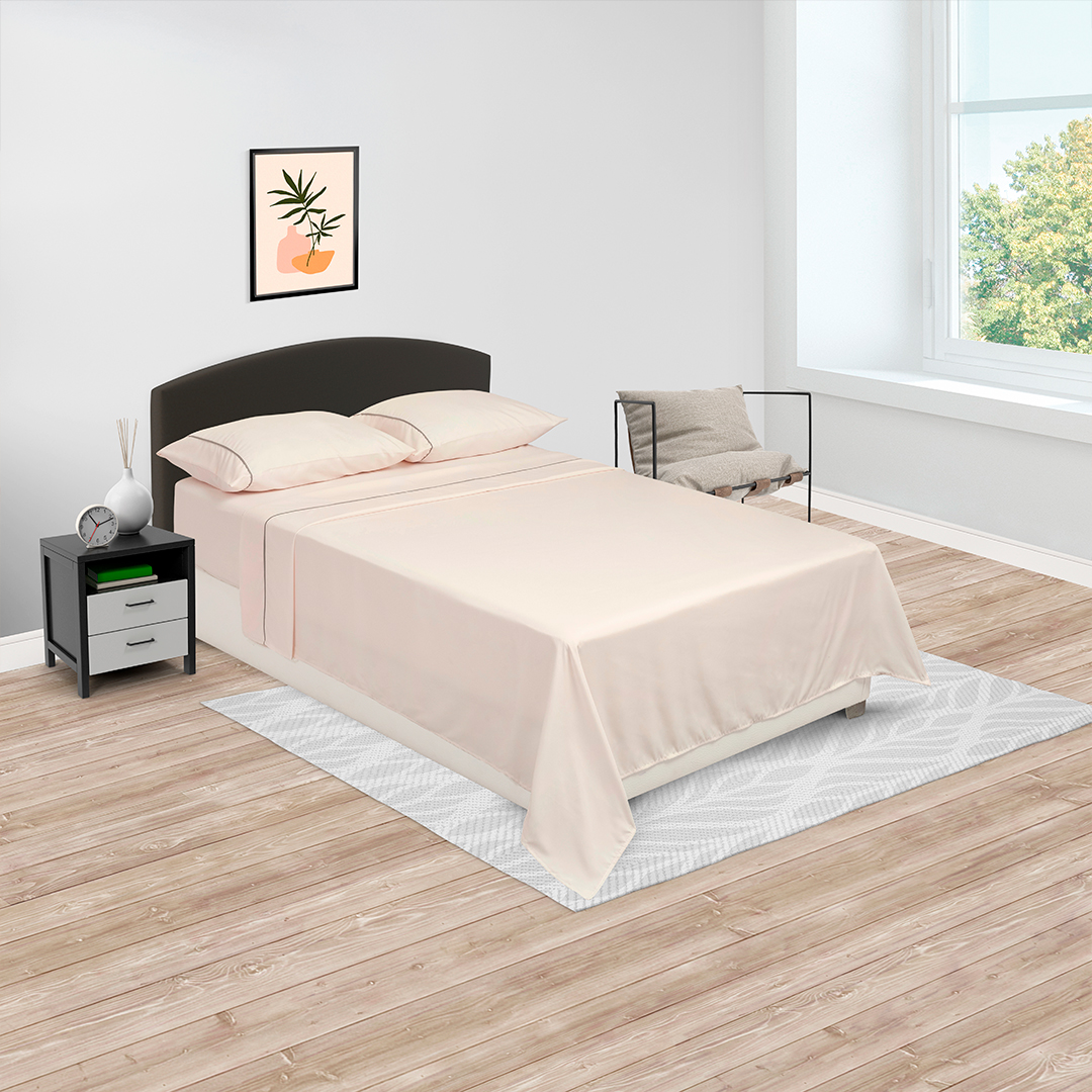 44Juego De Sábanas Linea Básicos Rosa Suavizada