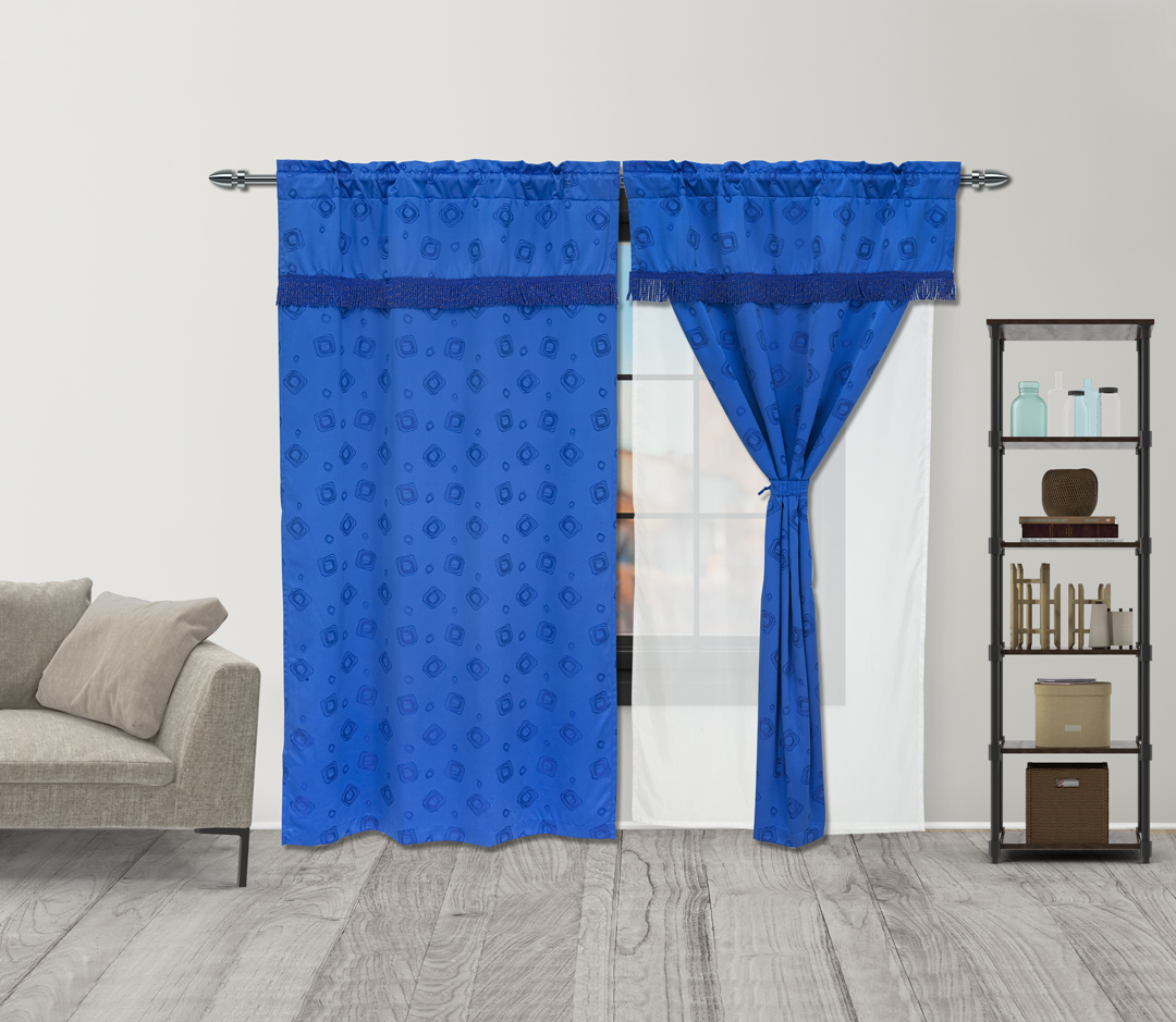 44Cortina Fleco Grueso  Azul