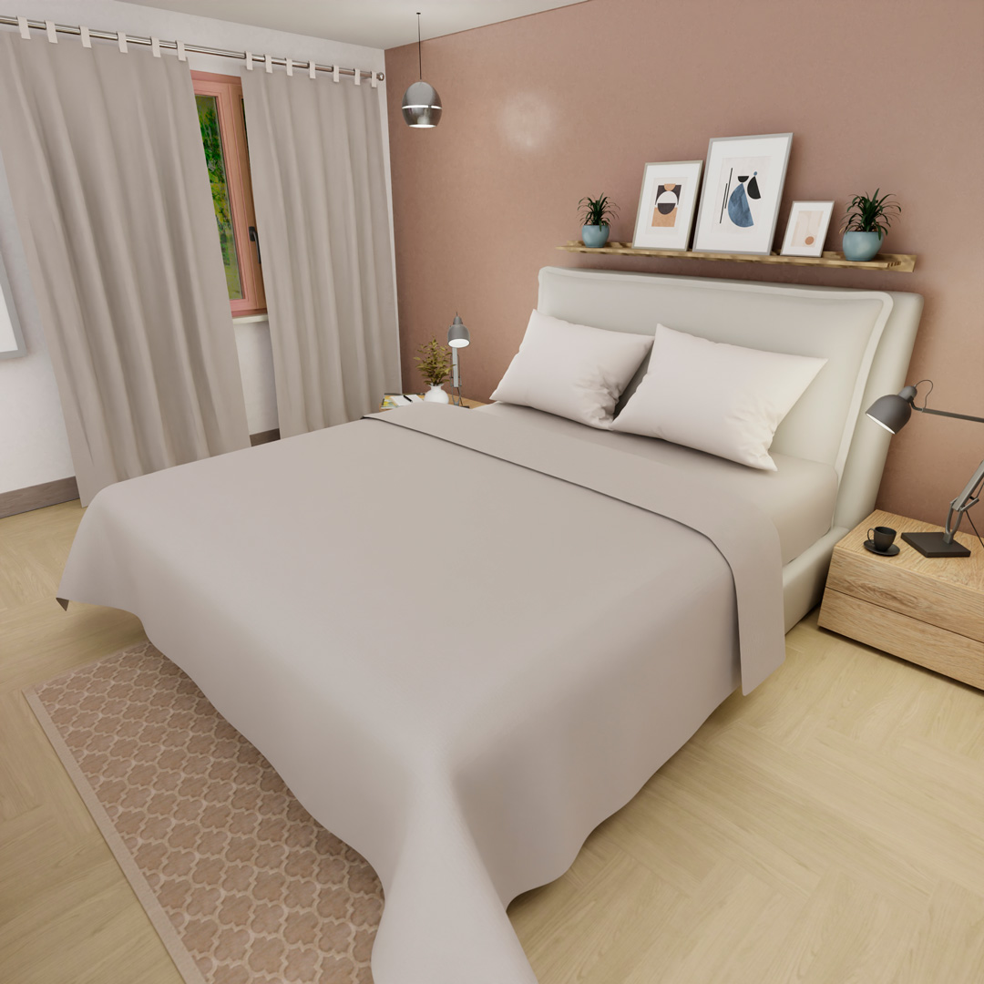 44Juegos De Sabanas Unicolor My House Crema Confortable