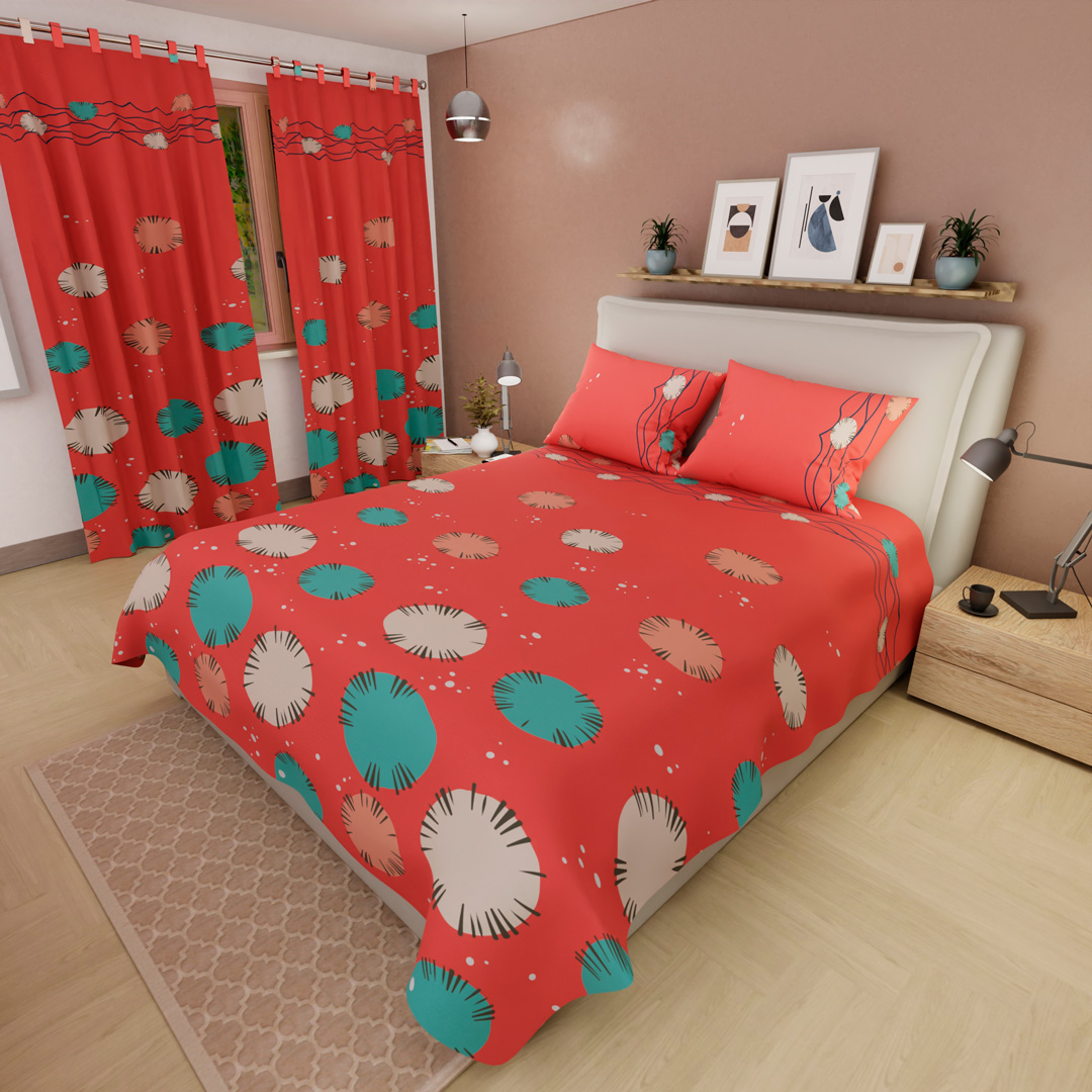 44Juego de Sábanas Microfibra Suavizada Destellos de Vida Salmon