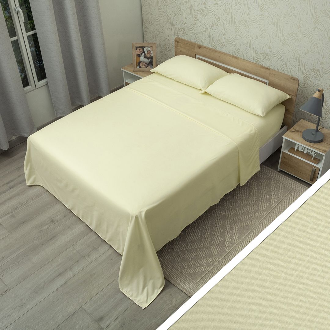 44Juego De Sábana Monet Trama Zen Crema