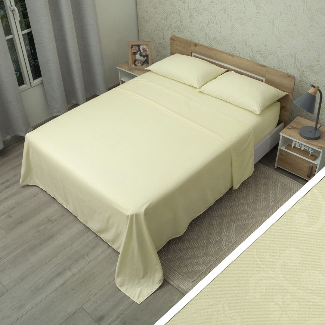 44Juego De Sábana Monet Relieve Crema