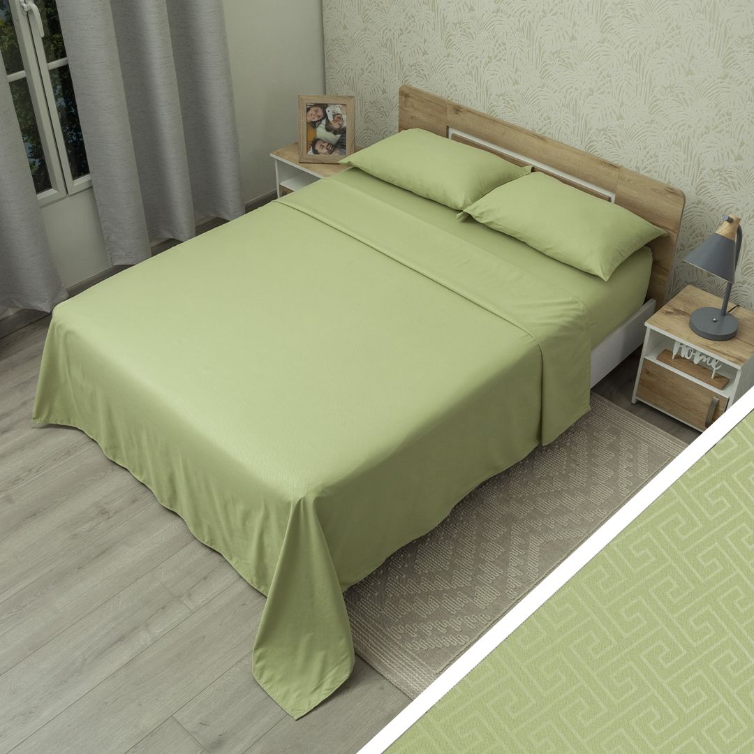 44Juego De Sábana Monet Trama Zen Verde