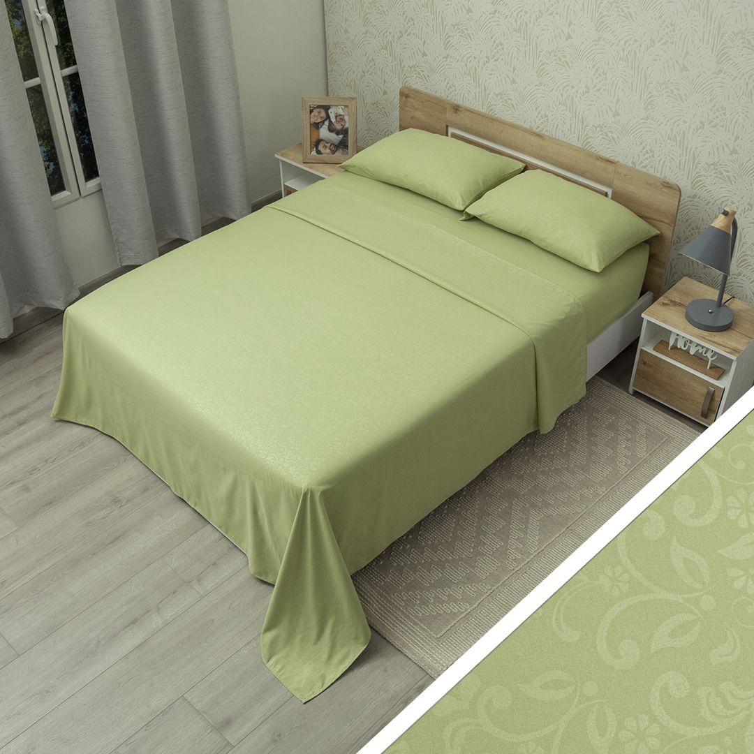 44Juego De Sábana Monet Relieve Verde