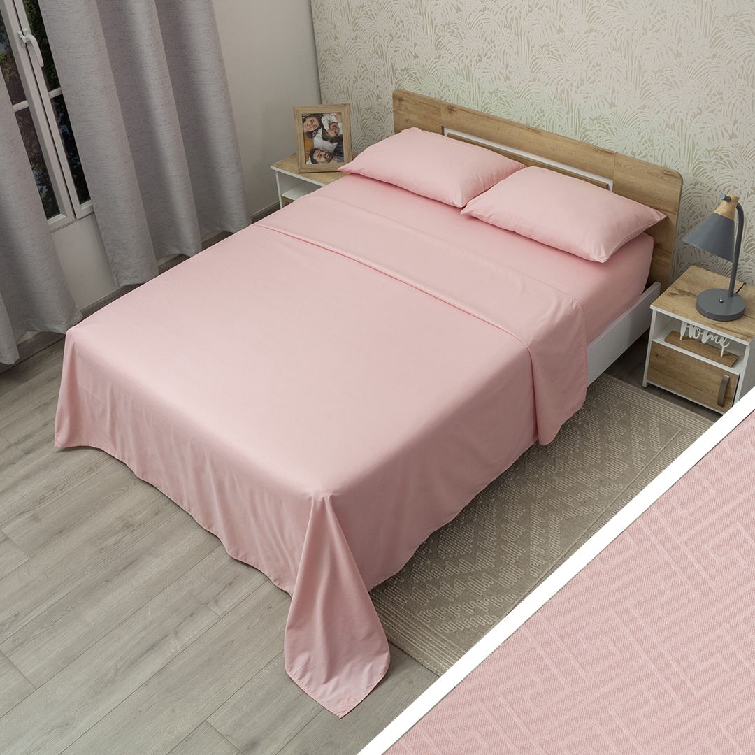 44Juego De Sábana Monet Trama Zen Rosa