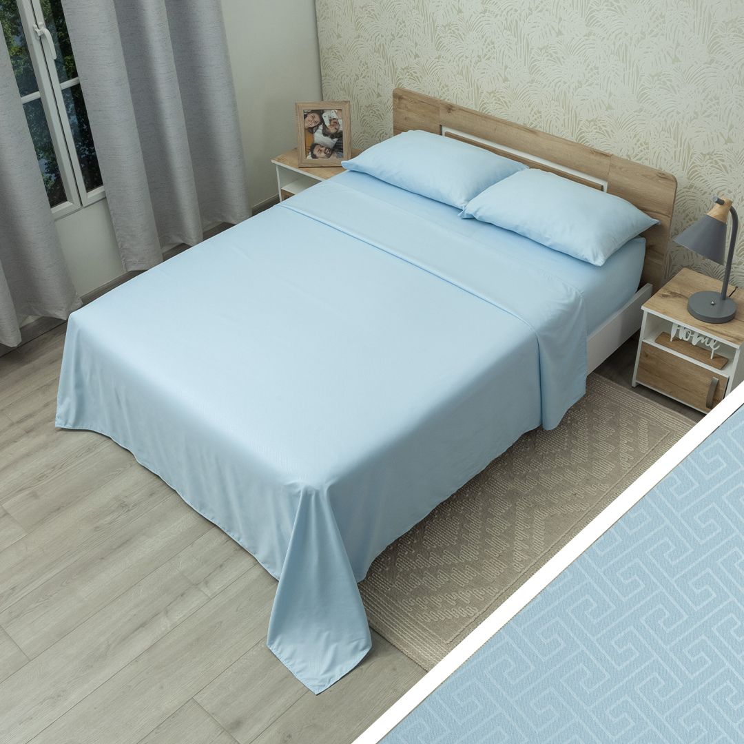 44Juego De Sábana Monet Trama Zen Azul