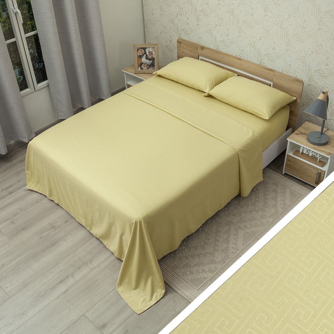 44Juego De Sábana Monet Trama Zen Almendra