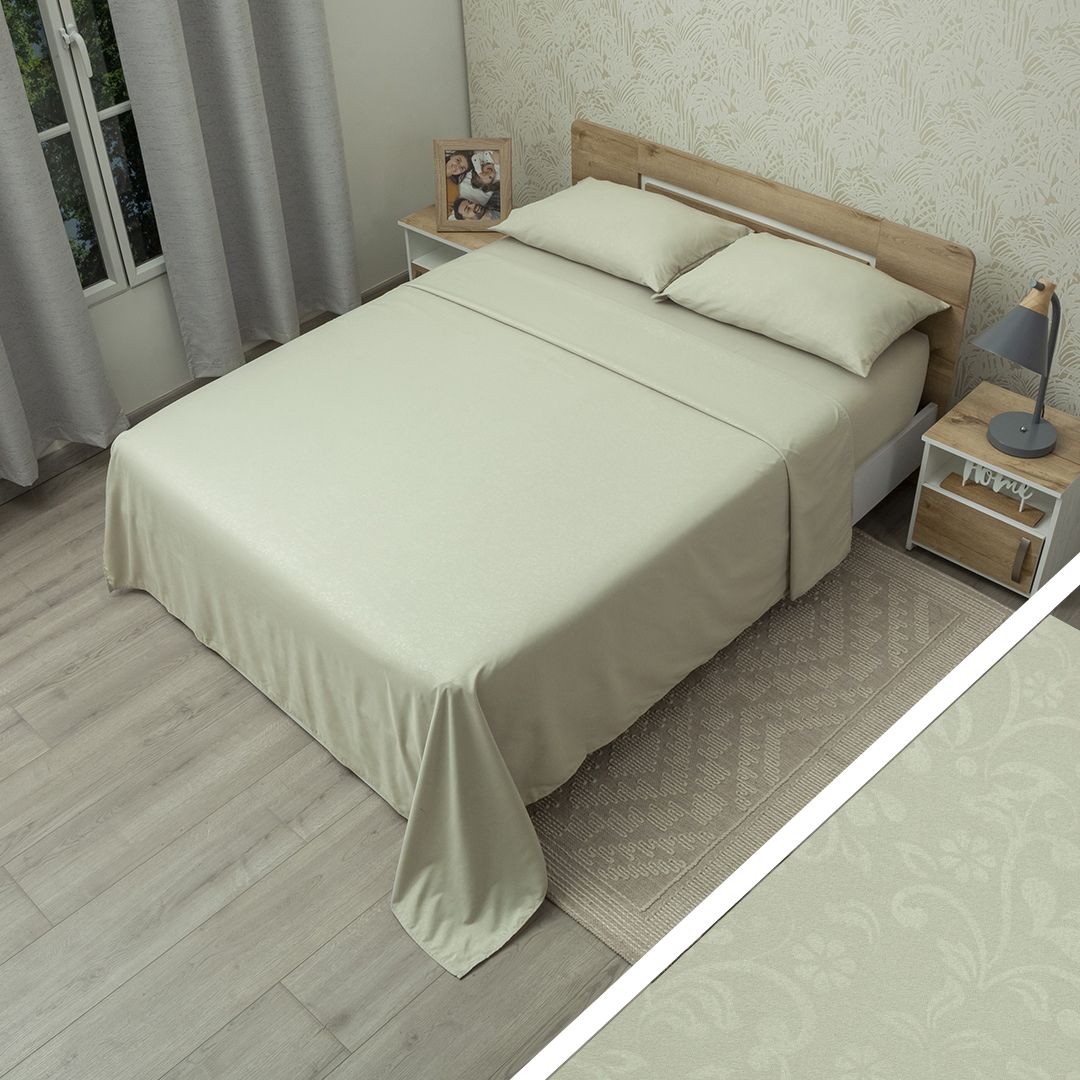 44Juego De Sábana Monet Relieve Gris