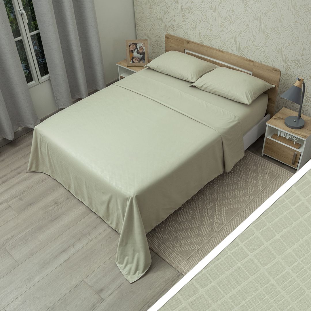 44Juego De Sábana Monet Vitral Gris