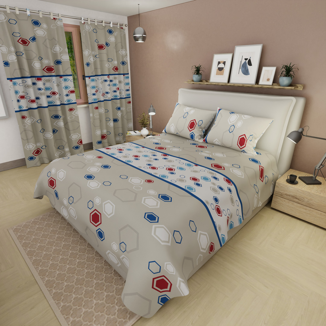 44Juego de Sábanas Microfibra Suavizada Mosaico Moderno