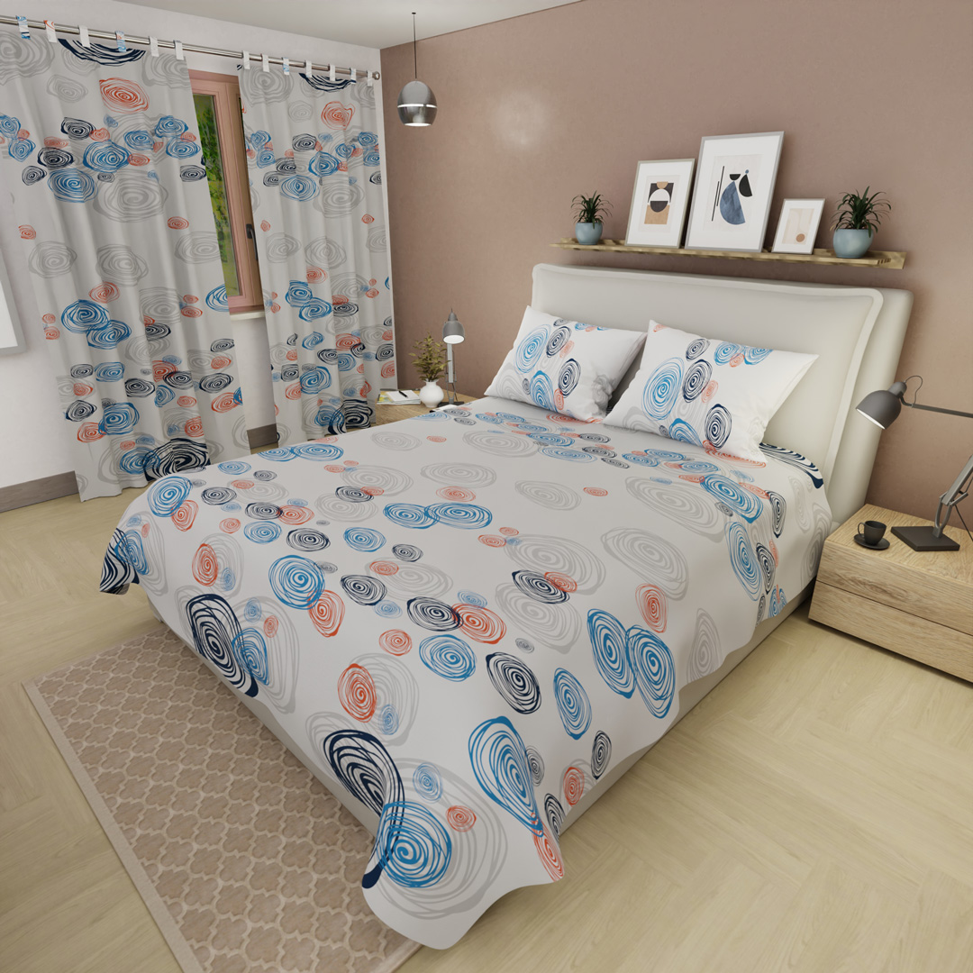 44Juego de Sábanas Microfibra Suavizada Ritmo Circular