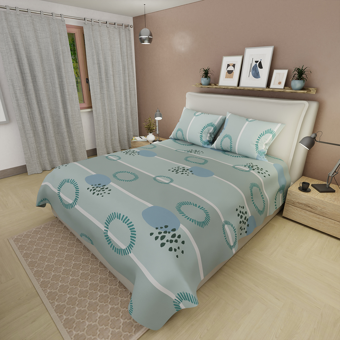 44Juego De Sabanas 180 Hilos Curvas con Estilo