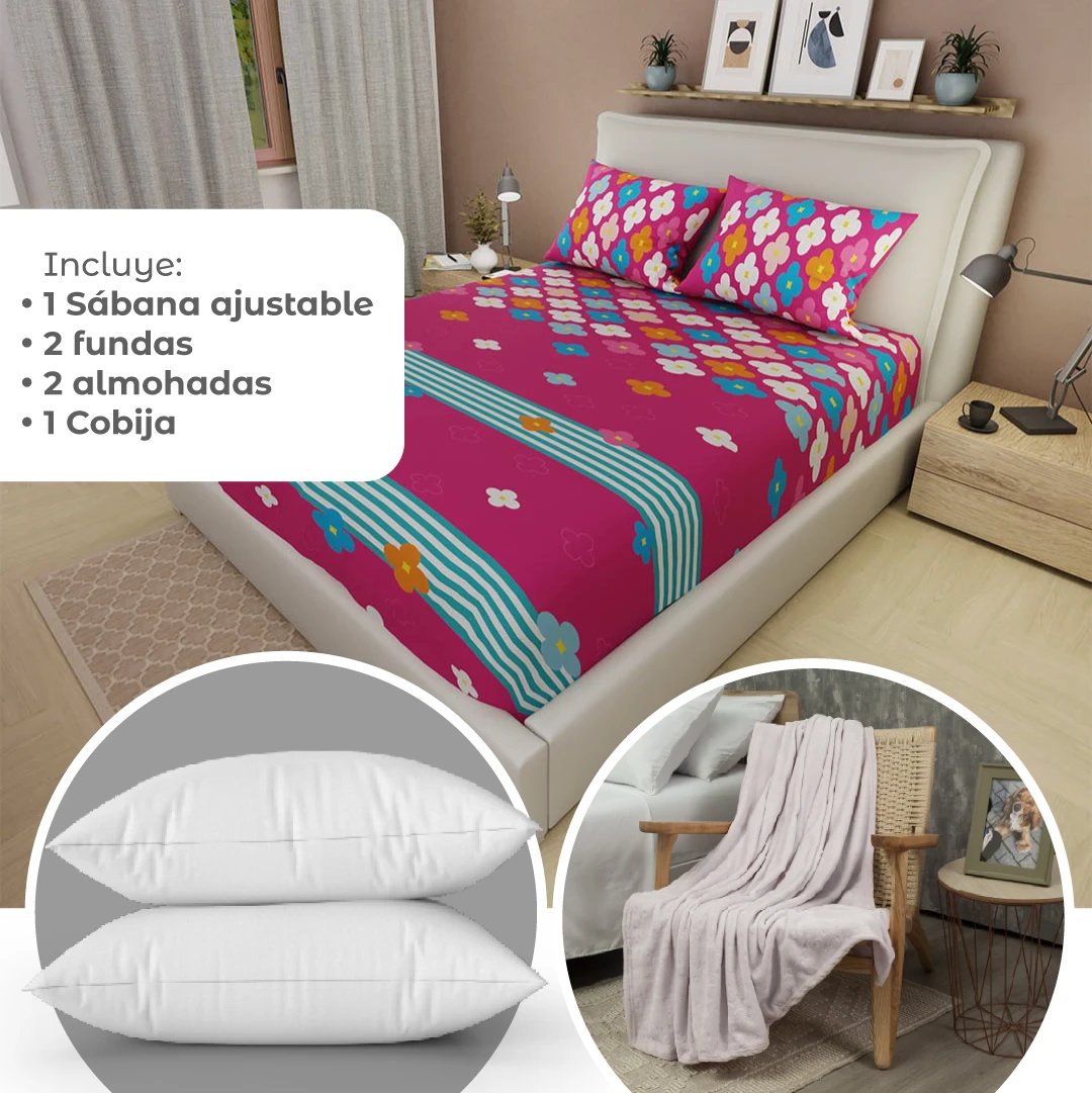 44Combos Súper Confort Fucsia - Azul