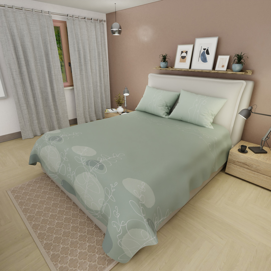 44Juego de Sábanas de 250 Hilos Verde Calma