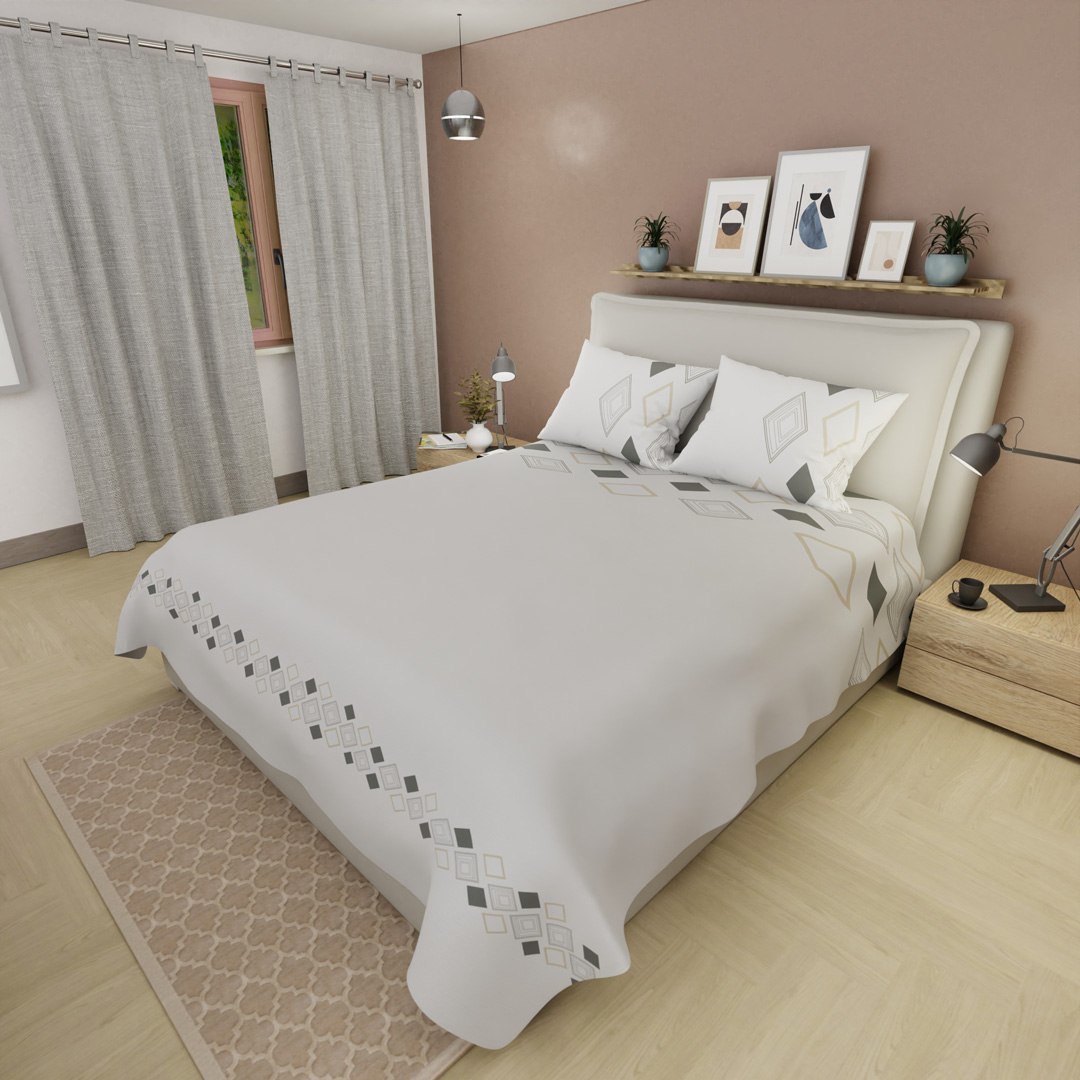 44Juego de Sábanas de 250 Hilos  Ecos de Diamante Blanco