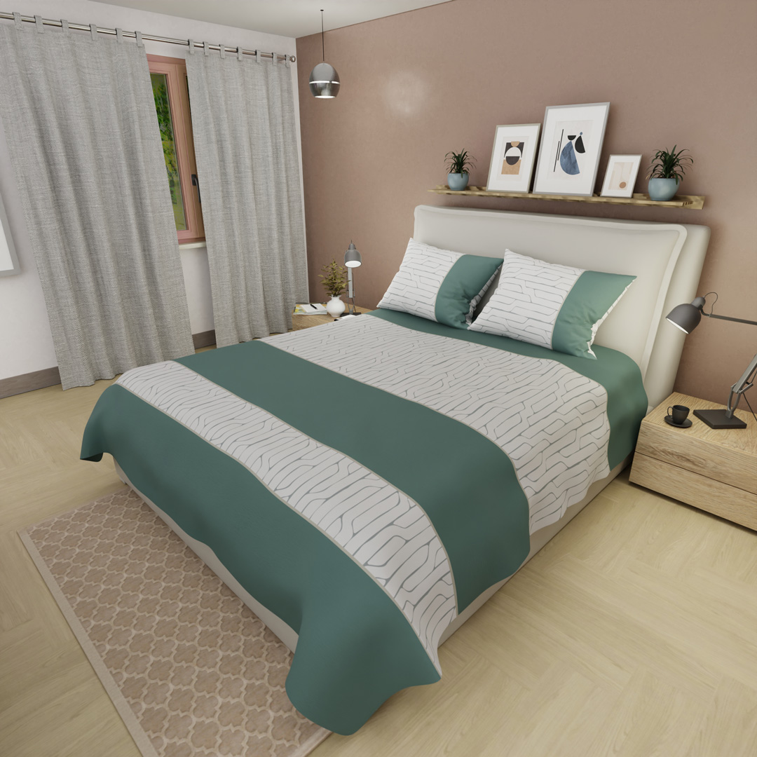 44Juego de Sábanas de 250 Hilos Cauce de Líneas