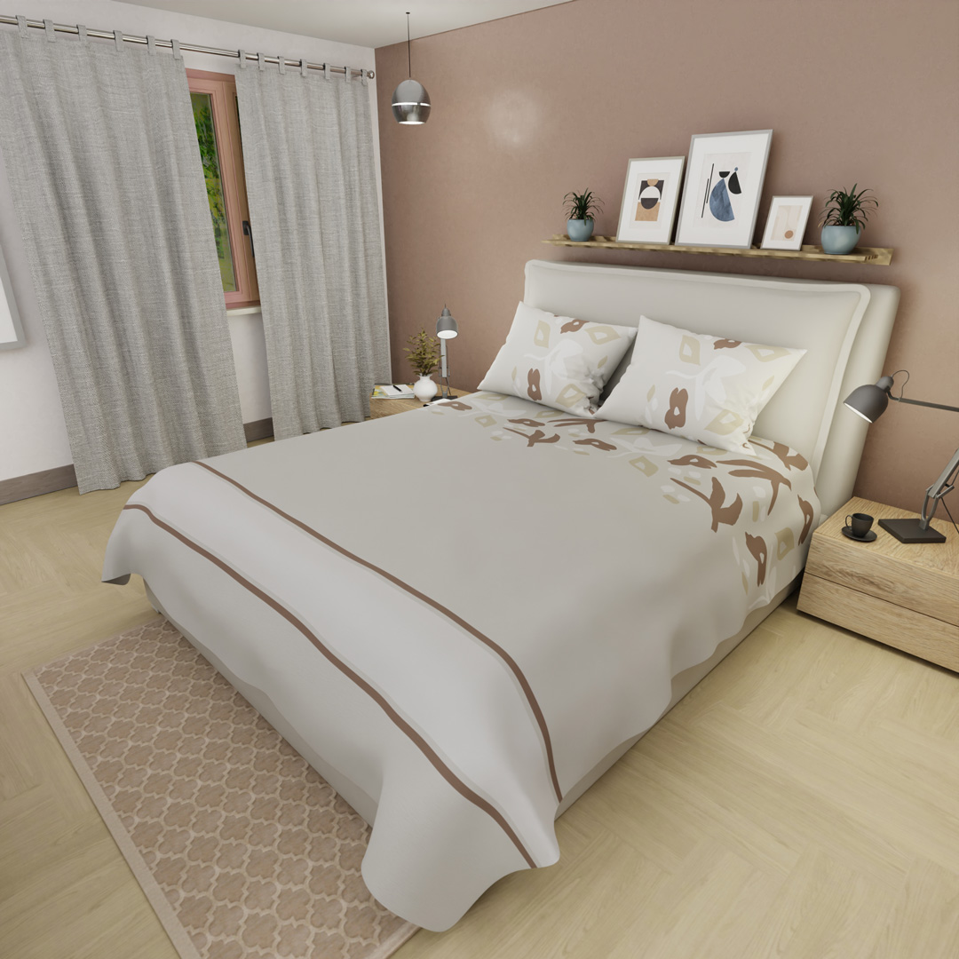 44Juegos de Sábanas 250 Hilos  Dulce Abstracción Beige