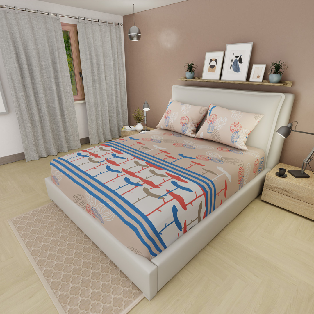 44Sábana Ajustable Espiral de Sueños Crema