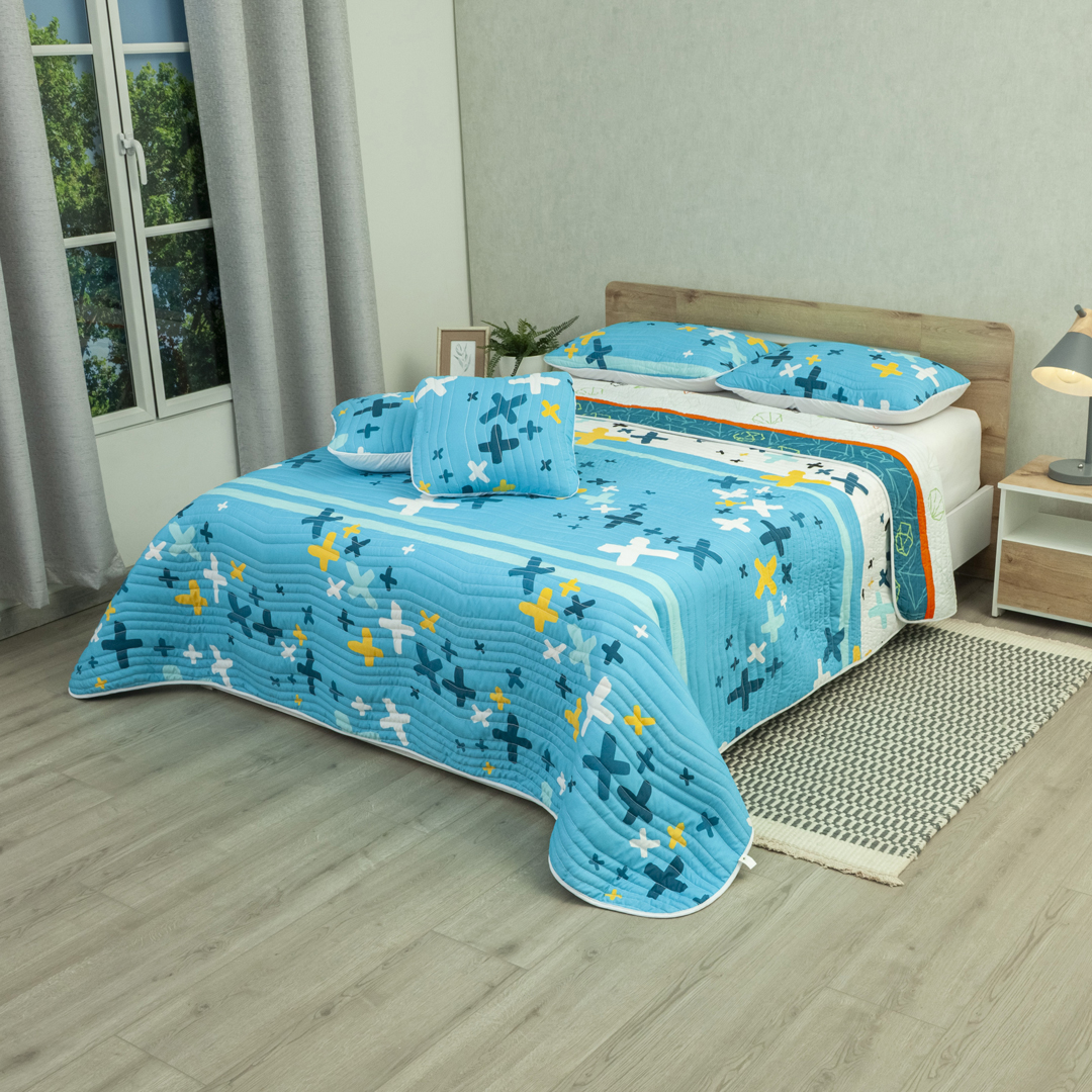 44Cubrelecho Estampado Prensado Doble Faz Código X Urban