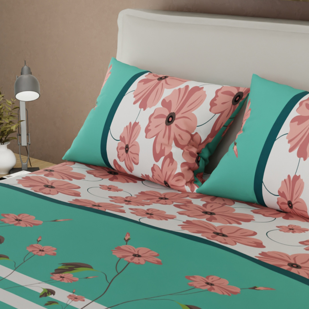 44Juego de Sábanas Microfibra Suavizada Verde Primavera