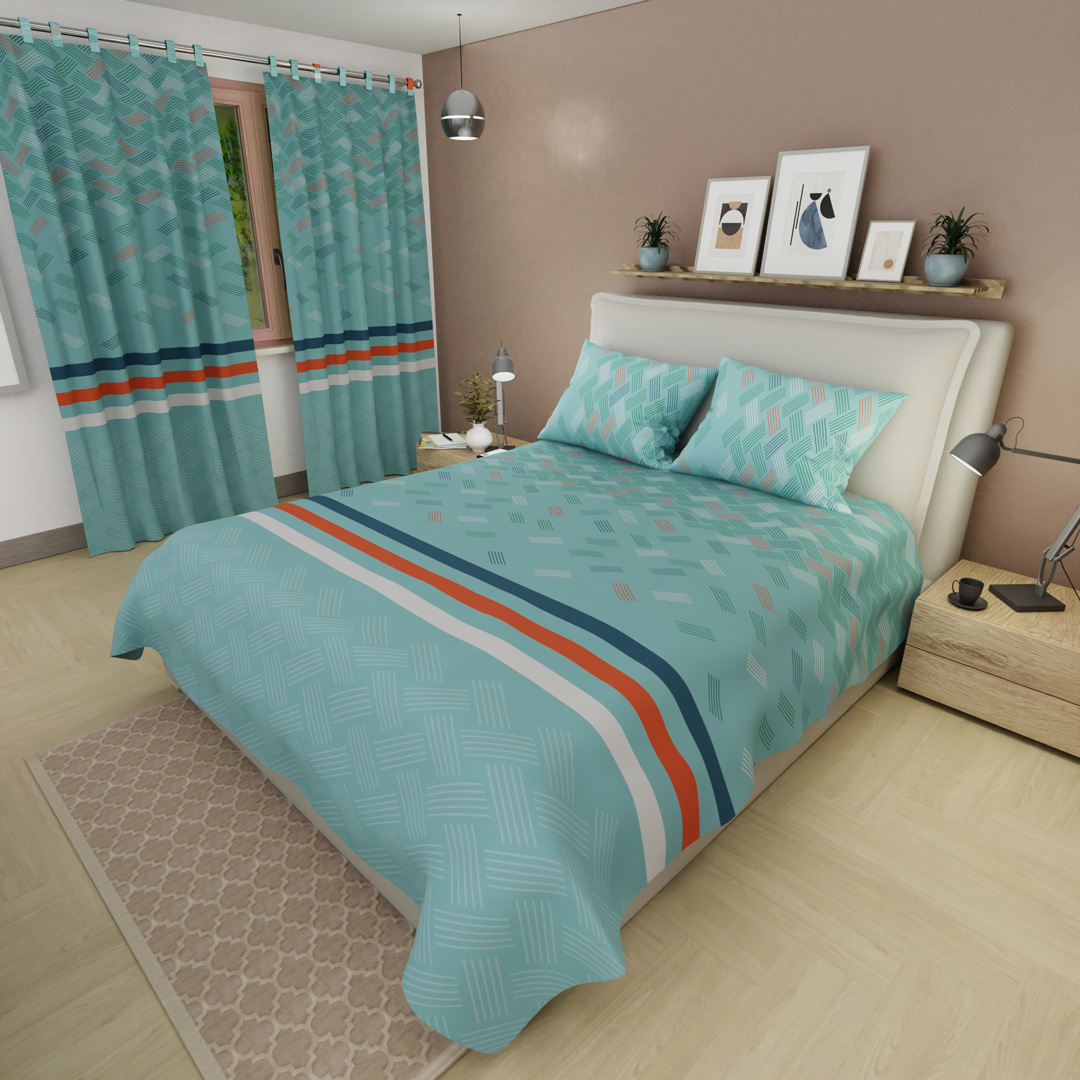 44Juego de Sábanas Microfibra Suavizada Olas Urbanas