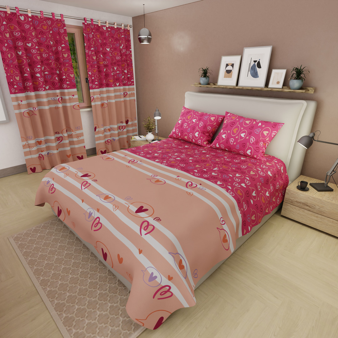 44Juego de Sábanas Microfibra Suavizada Romance Vivo