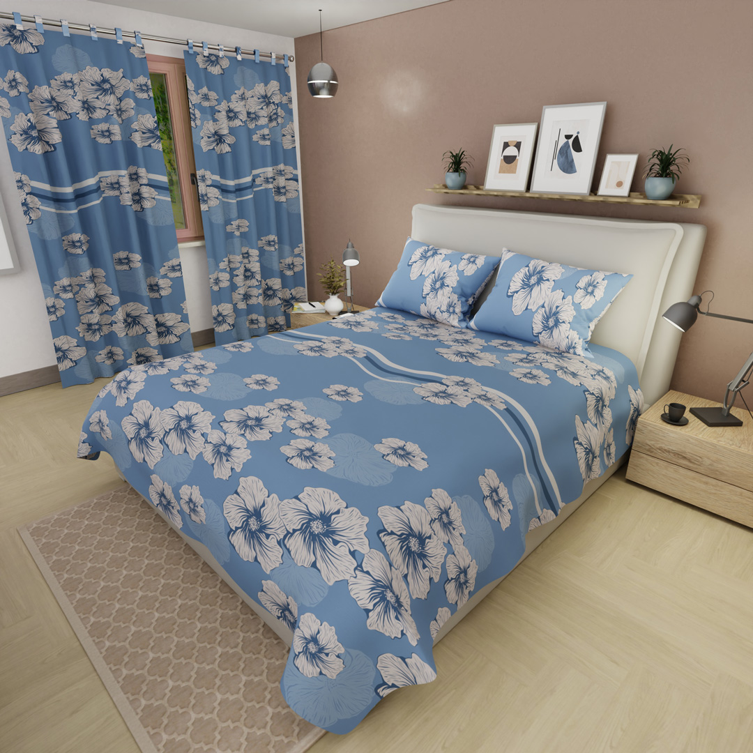 44Juego de Sábanas Microfibra Suavizada Pureza de Cielo