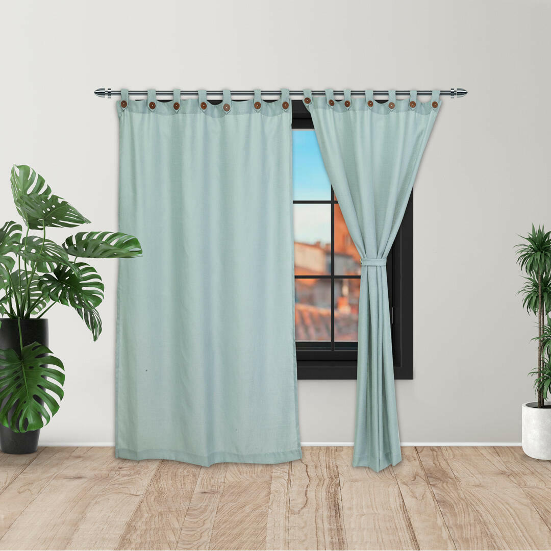 44CORTINA RAMIA BOTÓN ANCESTRAL GRIS AZUL