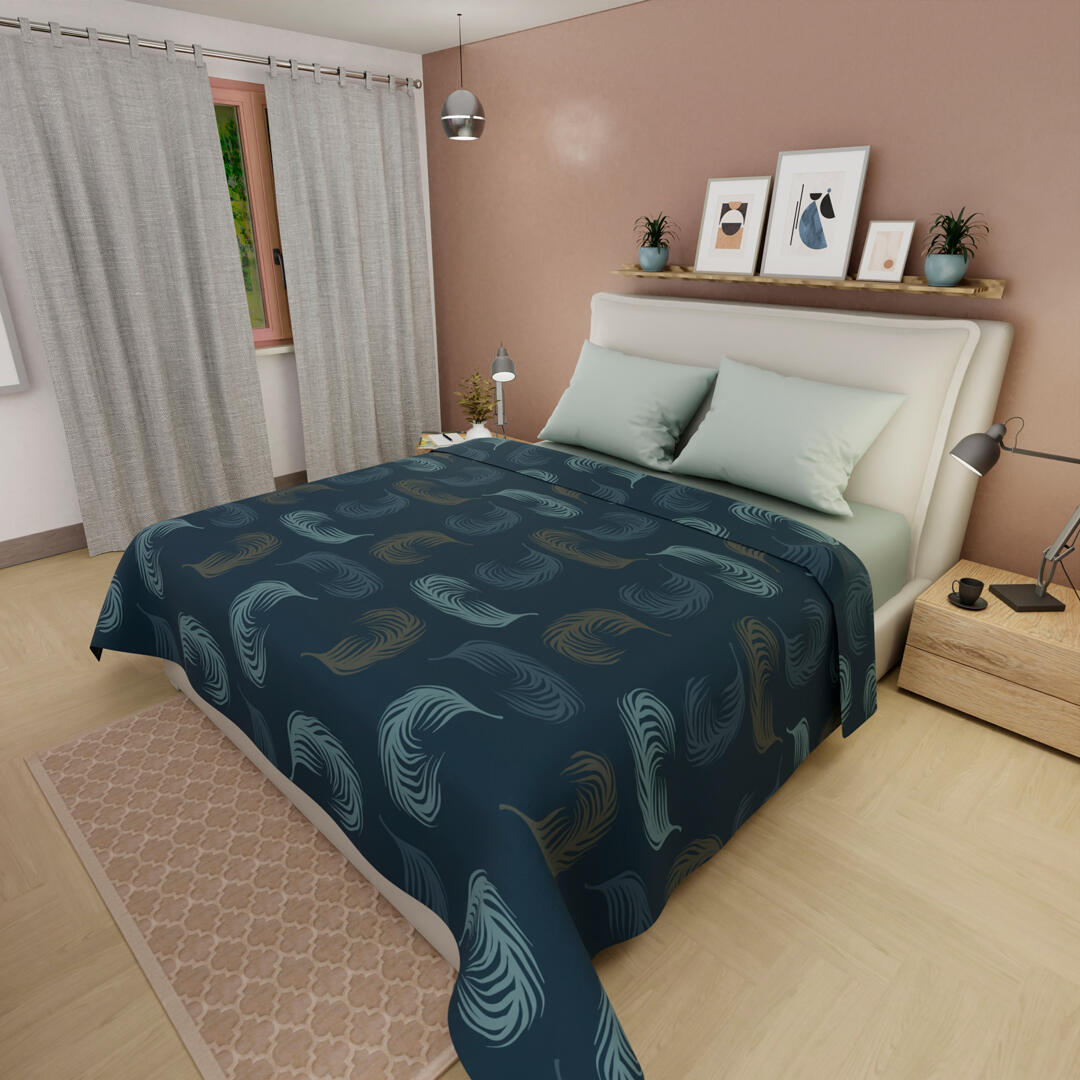 44Juegos De Sabanas Tendenza Ajustable Verde Sobresabana Azul Oscuro Plumas Confortable