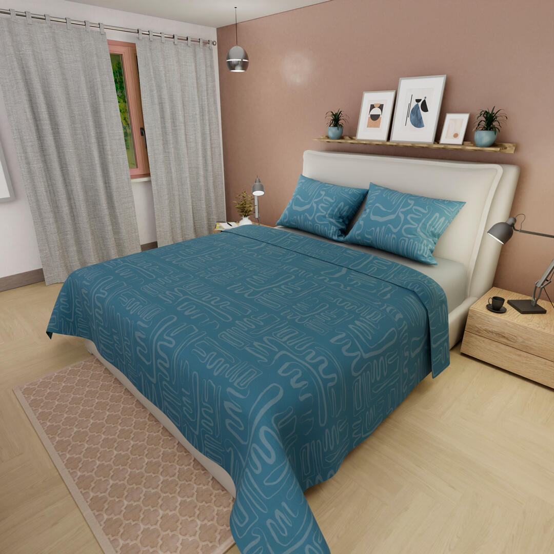 44Juegos De Sabanas Tendenza Ajustable Gris Neutro Sobresabana Azul Geometrico Confortable