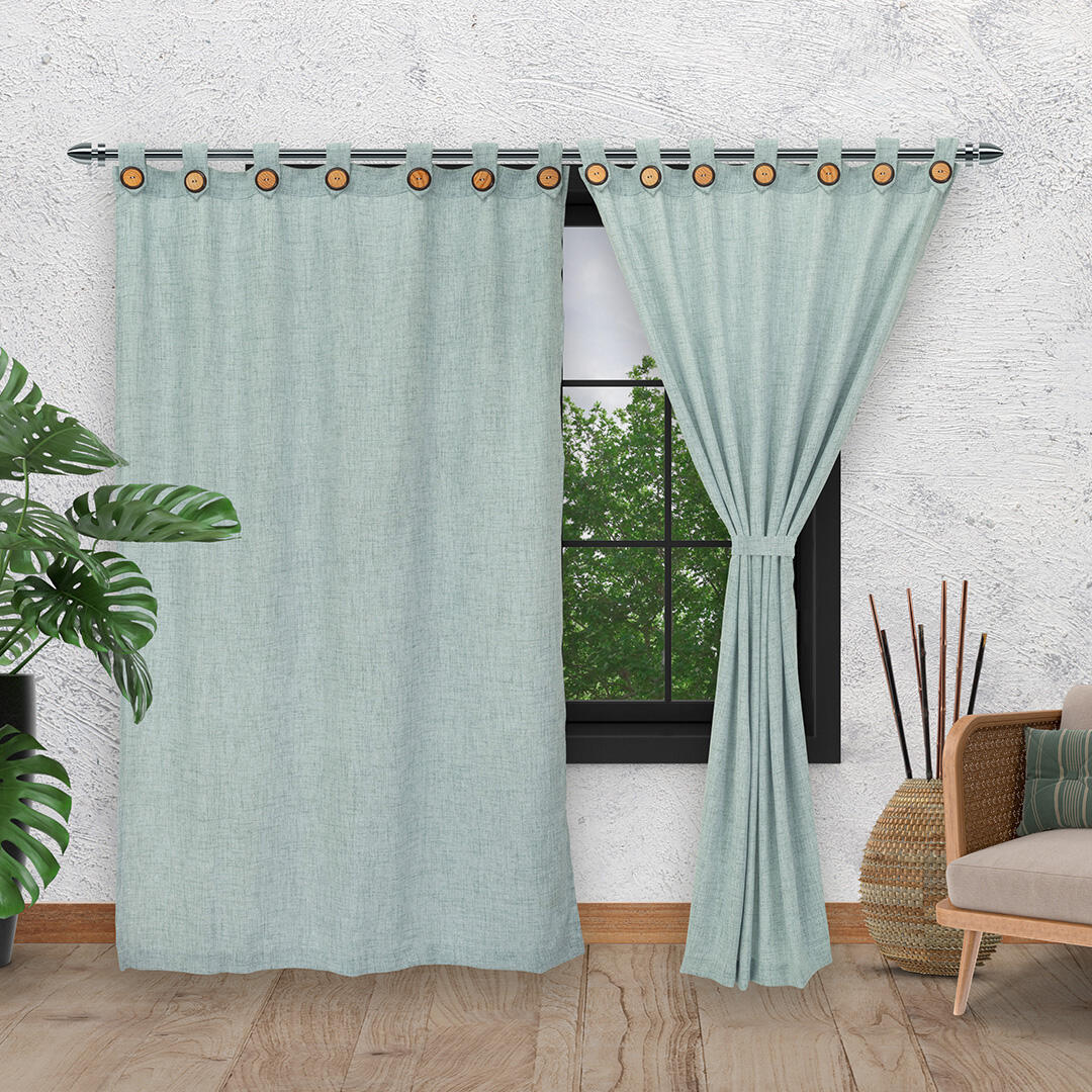 44CORTINA ARPILLERA ANCESTRAL BOTÓN AZUL