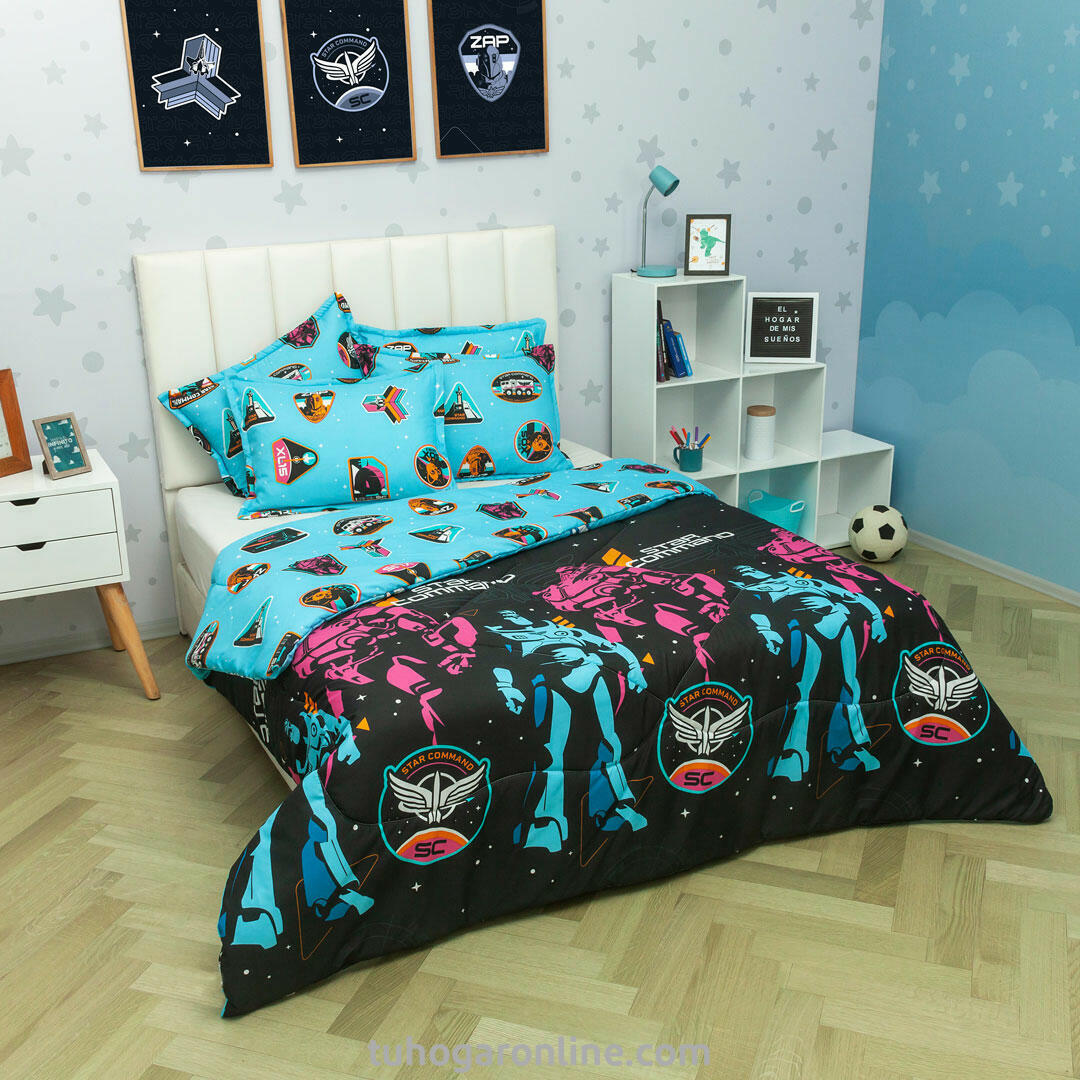 44CUBRELECHO ACOLCHADO CAMA DOBLE LIGHTYEAR COMANDO ESTELAR