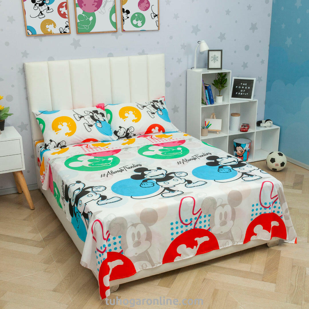 44JUEGO DE SÁBANAS DISNEY PLUS MICKEY MOUSE
